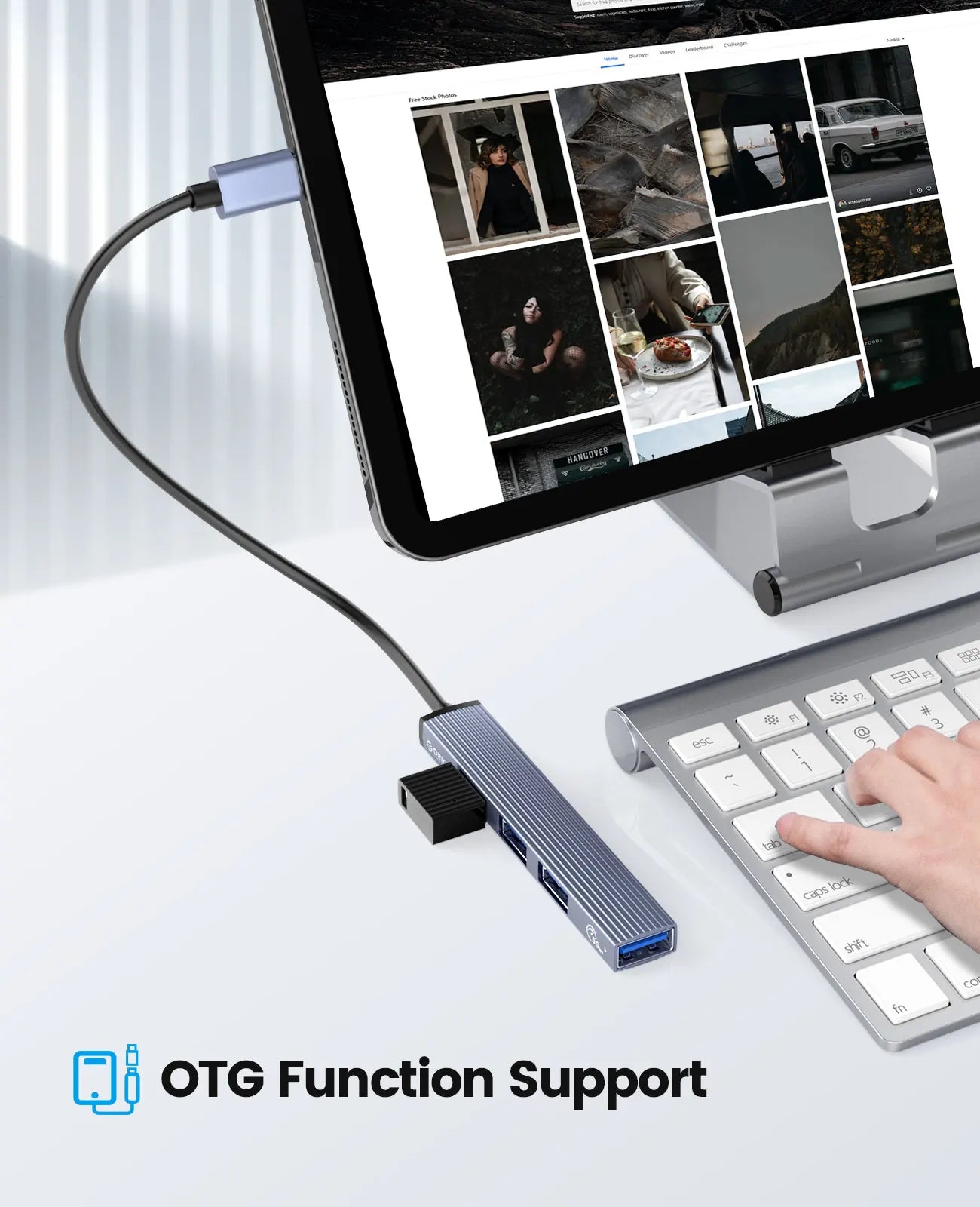 USB Hub 4-Port Splitter with Micro USB Power Port
