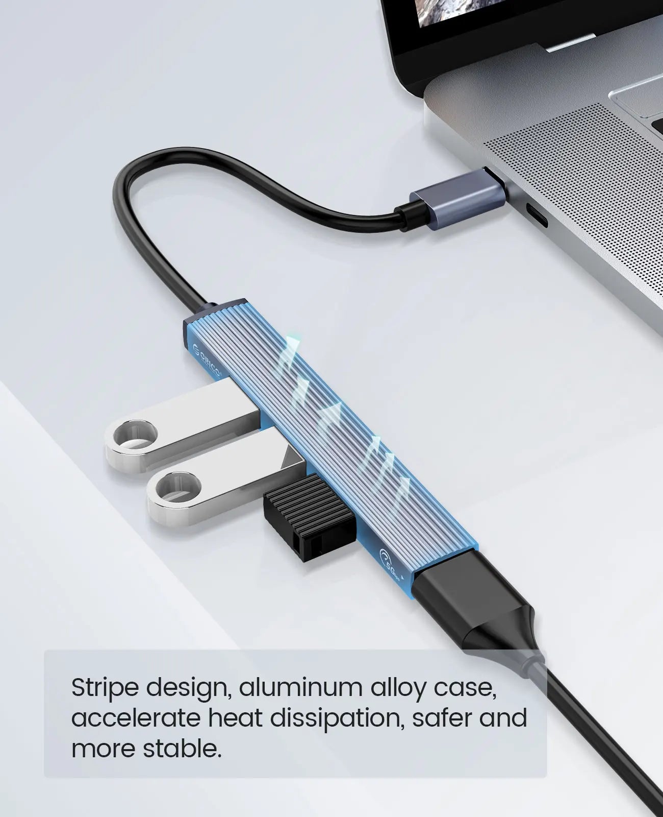 USB Hub 4-Port Splitter with Micro USB Power Port