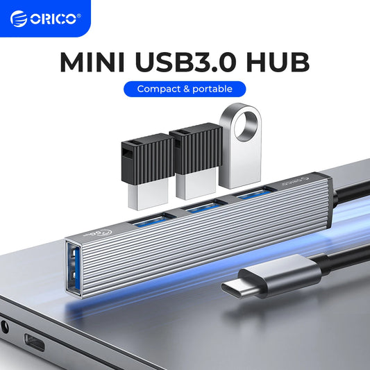 USB Hub 4-Port Splitter with Micro USB Power Port